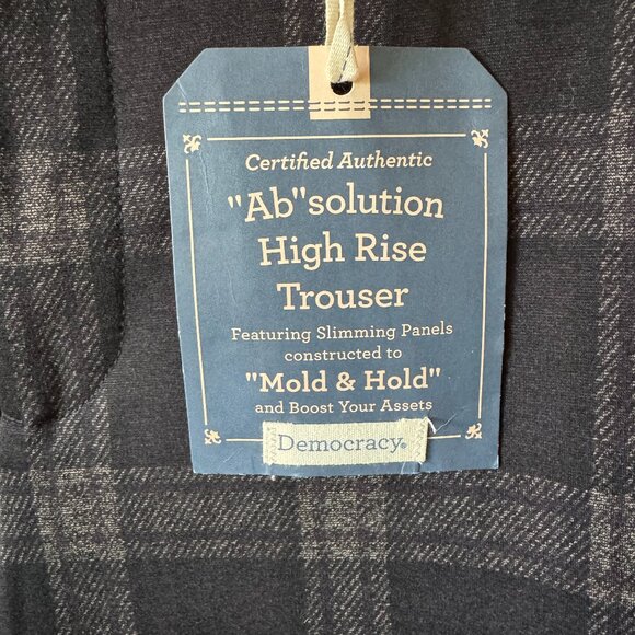 Democracy Ab Solution High Rise Ponte Trouser Sz 10 Mold & Hold Windowpane Plaid - Picture 8 of 13